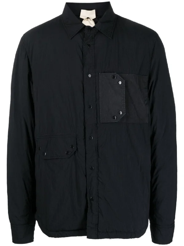 men's wool peacoat with pocketsTen C Coats Black