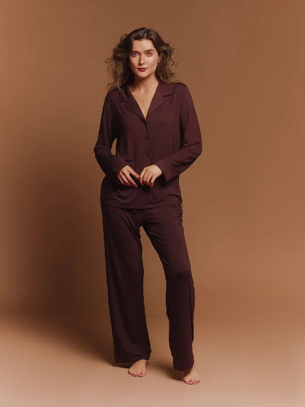 women's pajamas with a relaxed, casual vibeThe Luxury Pyjamas in Chocolate