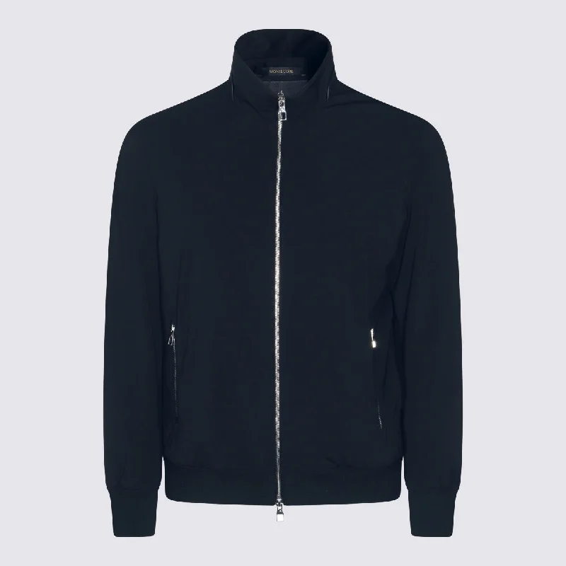 men's bomber jacket with contrast stitchingMontecore Coats Blue