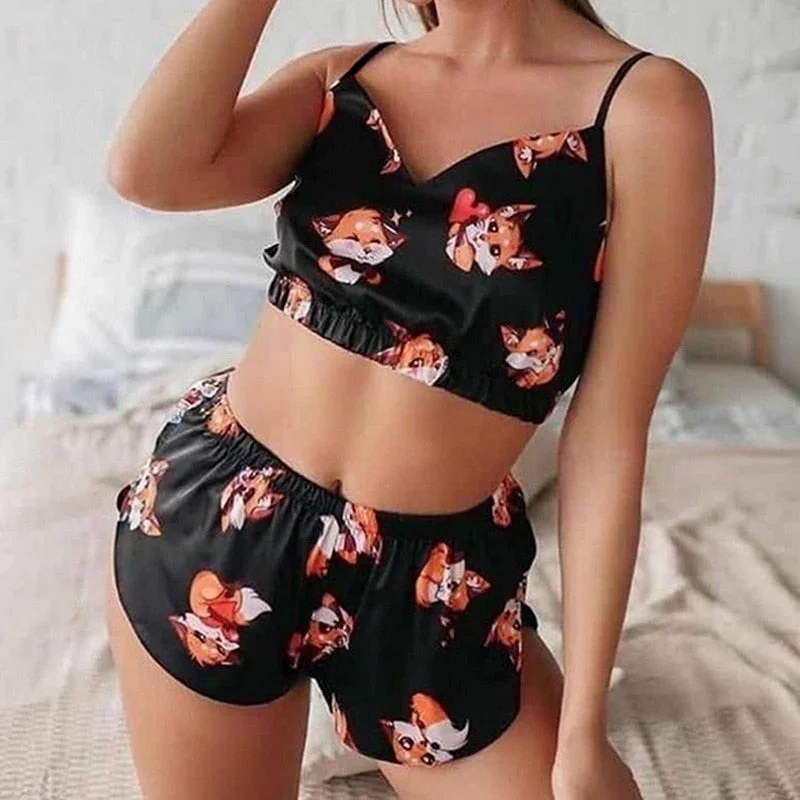 women's pajamas for those who love to dreamTwo Piece Set Sexy Animal Pattern Pajama Set