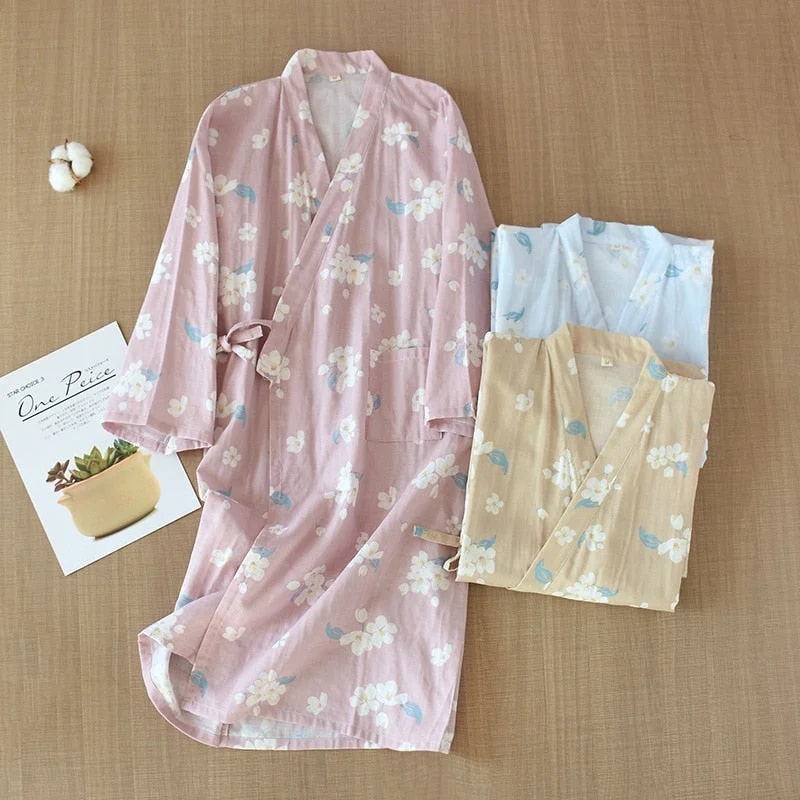 women's pajamas for hot summer nightsThe Floral Kimono Solid Original Pajamas