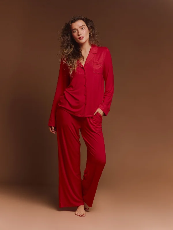 women's pajamas for all-night comfortThe Luxury Pyjamas in Red