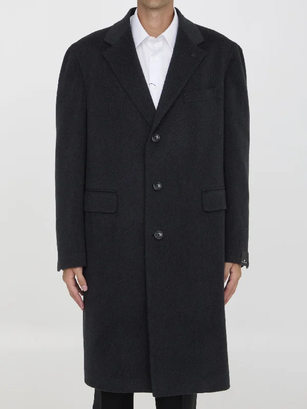 men's shearling coat for extreme coldWool And Cashmere Coat