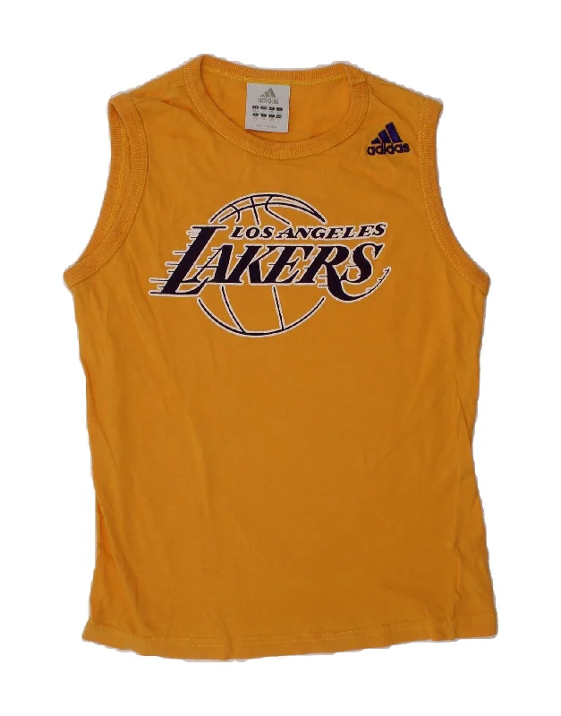 men's leather motorcycle jacketADIDAS Boys Los Angeles Lakers Graphic Vest Top 9-10 Years Yellow Cotton