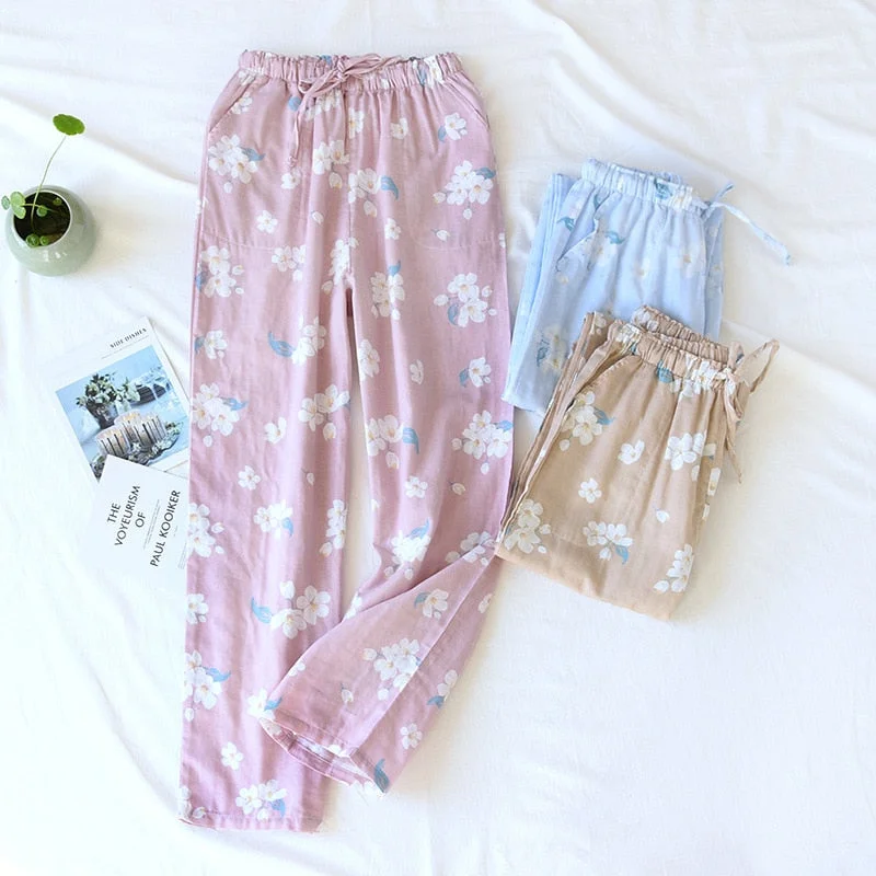 women's pajamas for a cozy night inThe Floral Pastel Bottoms Original Pajamas