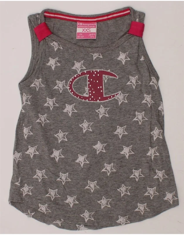 men's shearling-lined coatCHAMPION Girls Graphic Vest Top 3-4 Years 2XS Grey Spotted