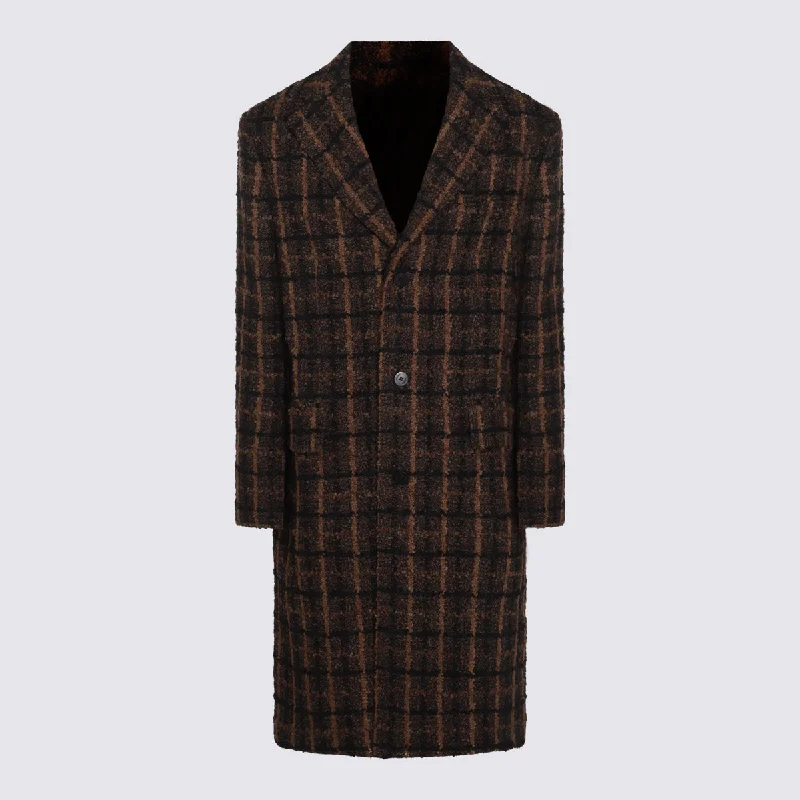 men's peacoat with inner liningVersace Coats Brown