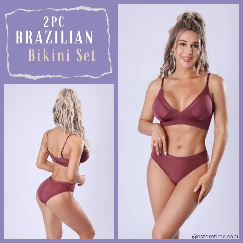 seamless high-leg panties2 PC Brazilian Bikini Set - 4427