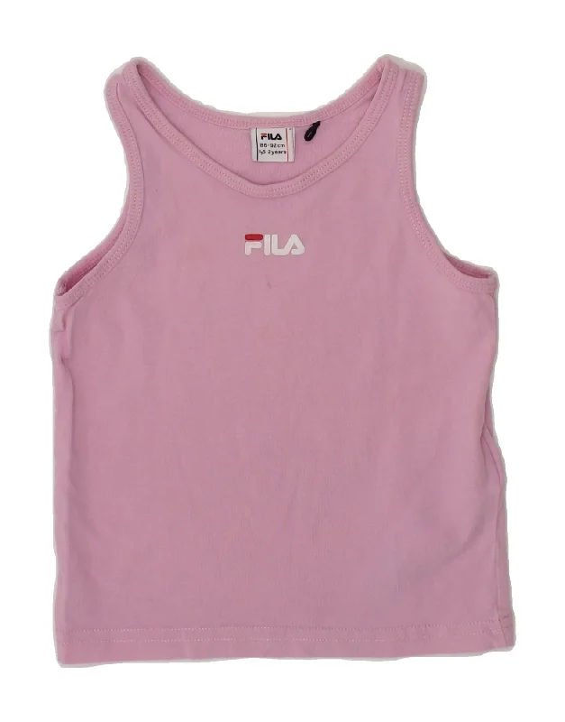 men's distressed leather jacketFILA Baby Girls Graphic Vest Top 18-24 Months Pink Cotton