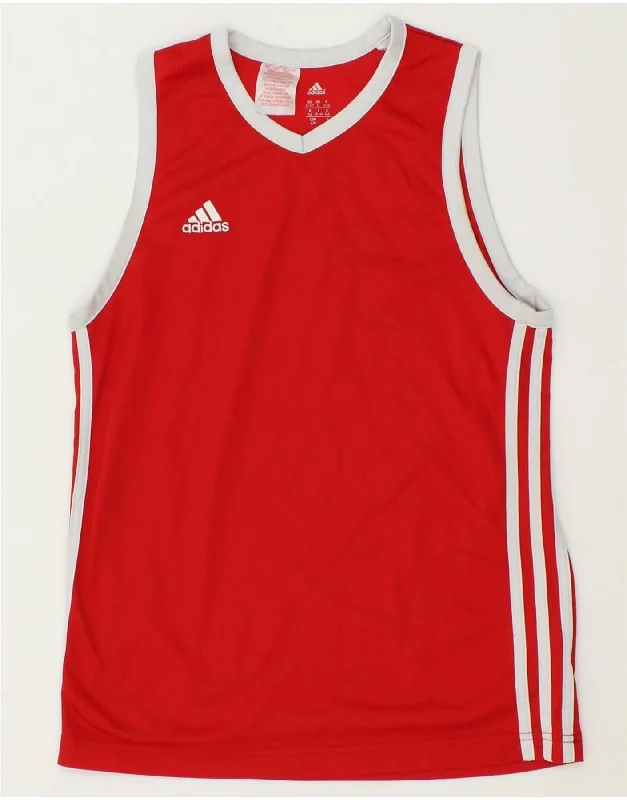 slim-fit men's trench coatADIDAS Boys Vest Top 13-14 Years Red Polyester