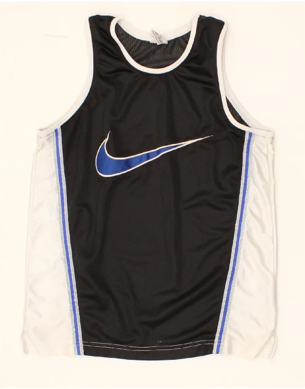 men's bomber jacket with adjustable sleevesNIKE Boys Graphic Vest Top 13-14 Years XL Black Colourblock Polyester