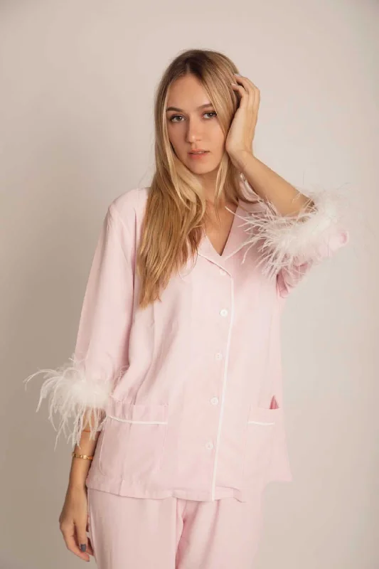 women's pajamas with a subtle shimmerPink Feather Diva Pajama