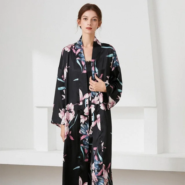 women's pajamas featuring animal printsThe Floral Long Robe Original Pajamas