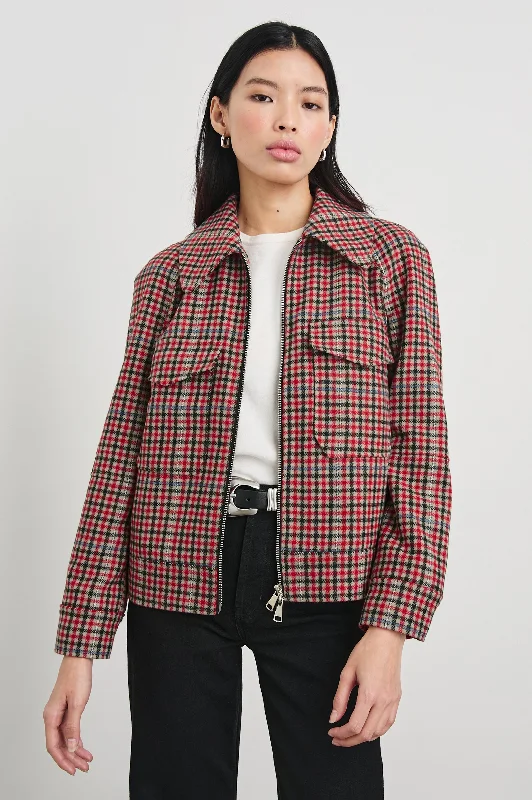 Women's Trench CoatsCHEYENNE JACKET - CRIMSON MINI CHECK