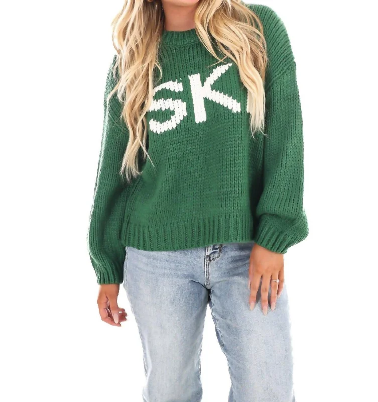 Women's Estonian Wool SweatersSki Doorbuster Sweater In Green