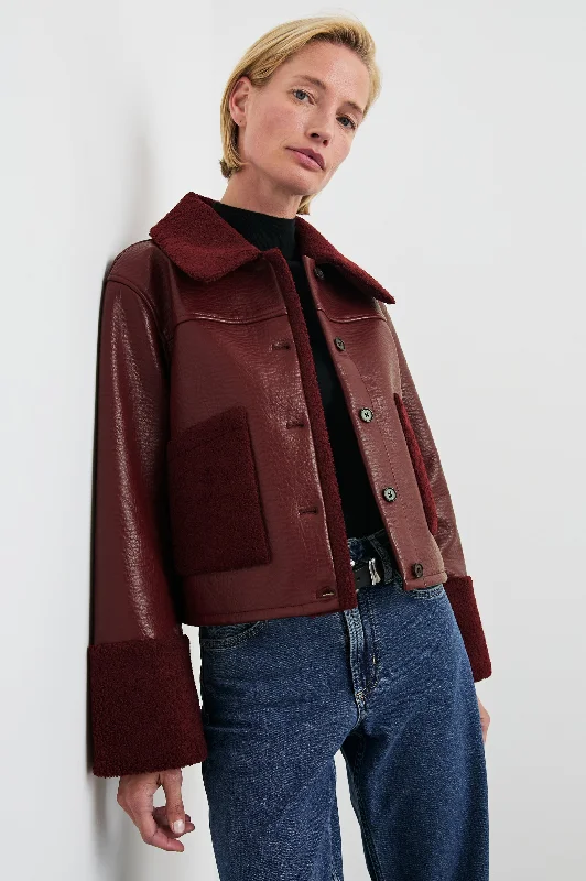 Stylish Women's CoatsDRIA JACKET - MAROON SHEARLING