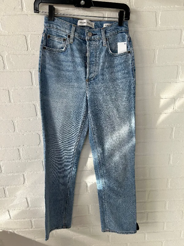 Women's Jodhpurs with Peter Pan CollarJeans Straight By denim forum In Blue Denim, Size: 2