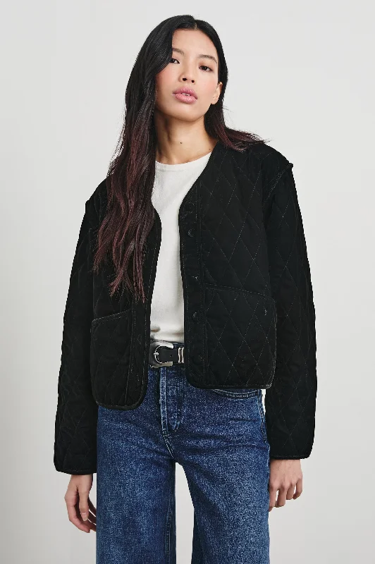 Women's Coats with PocketsKIKO JACKET - BLACK VELVET