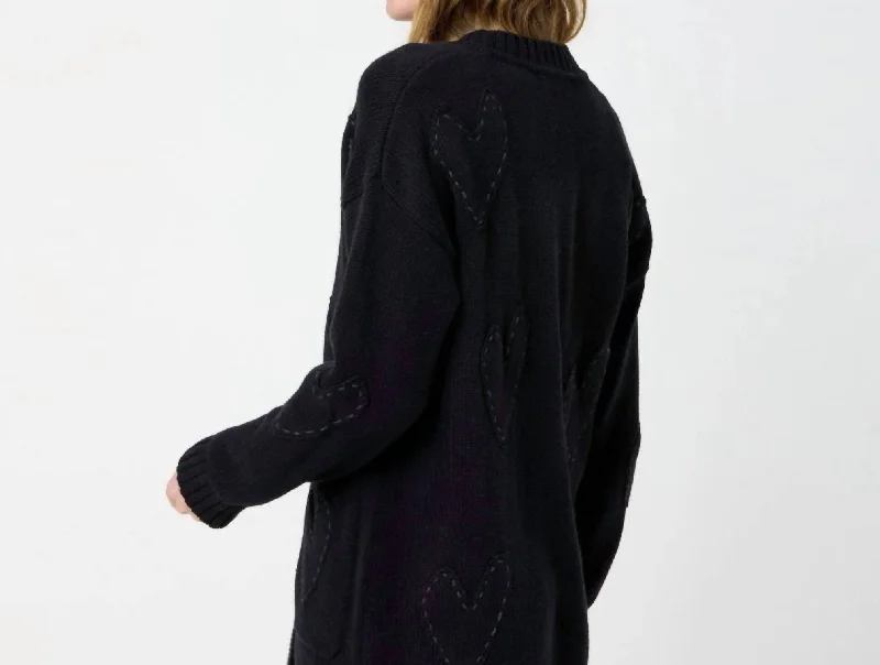 Women's Cropped Length SweatersPoppy Zero Waste Cardigan In Black