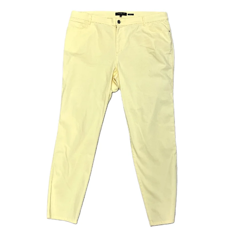 Women's Jodhpurs with Rounded HemJeans Designer By Lafayette 148 In Yellow Denim, Size: 16