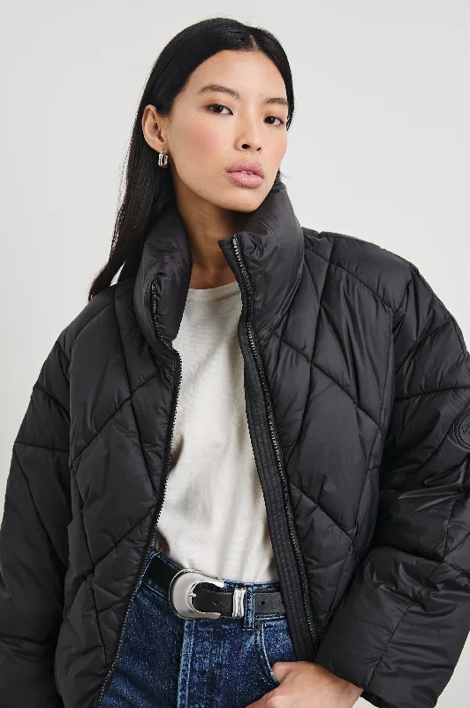 Women's Coats with Fur Trimmed HoodSUMMIT JACKET - BLACK