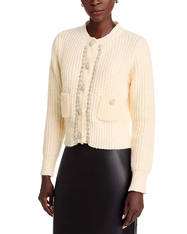 Women's Straight Hem SweatersJewel Cardigan In Cream