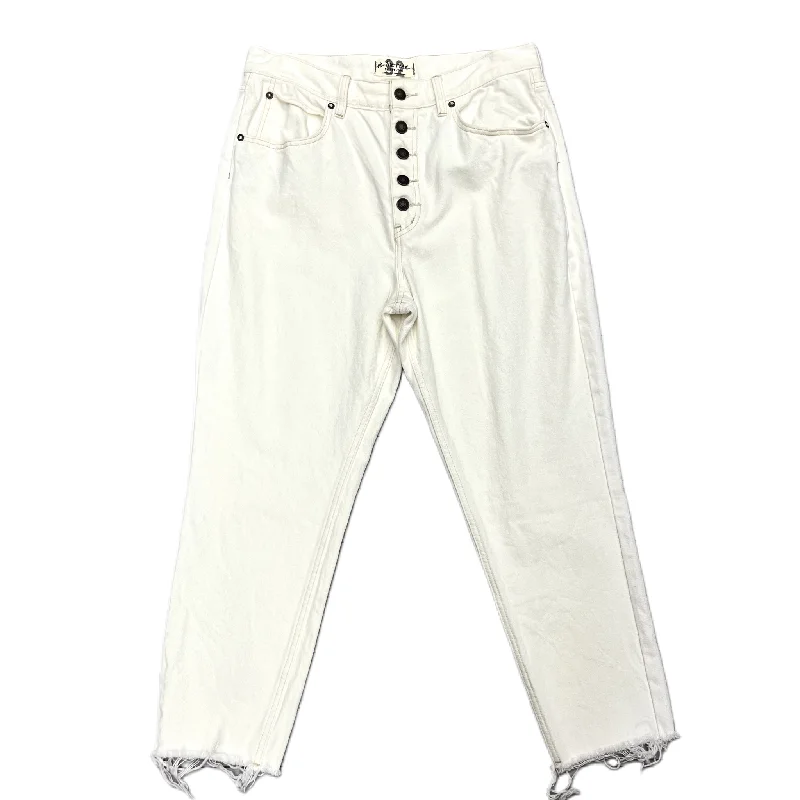 Women's Jodhpurs with Square NeckJeans Wide Leg By We The Free In Cream, Size: 14