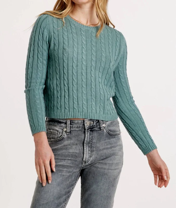 Women's Turtleneck SweatersLupe Cable Knit Sweater In Slate Blue