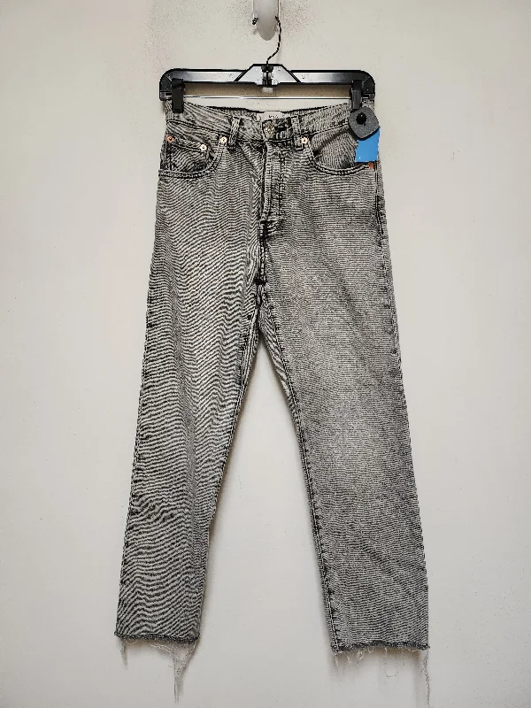 Women's Jodhpurs with Shawl CollarJeans Straight By Mng In Grey Denim, Size: 2