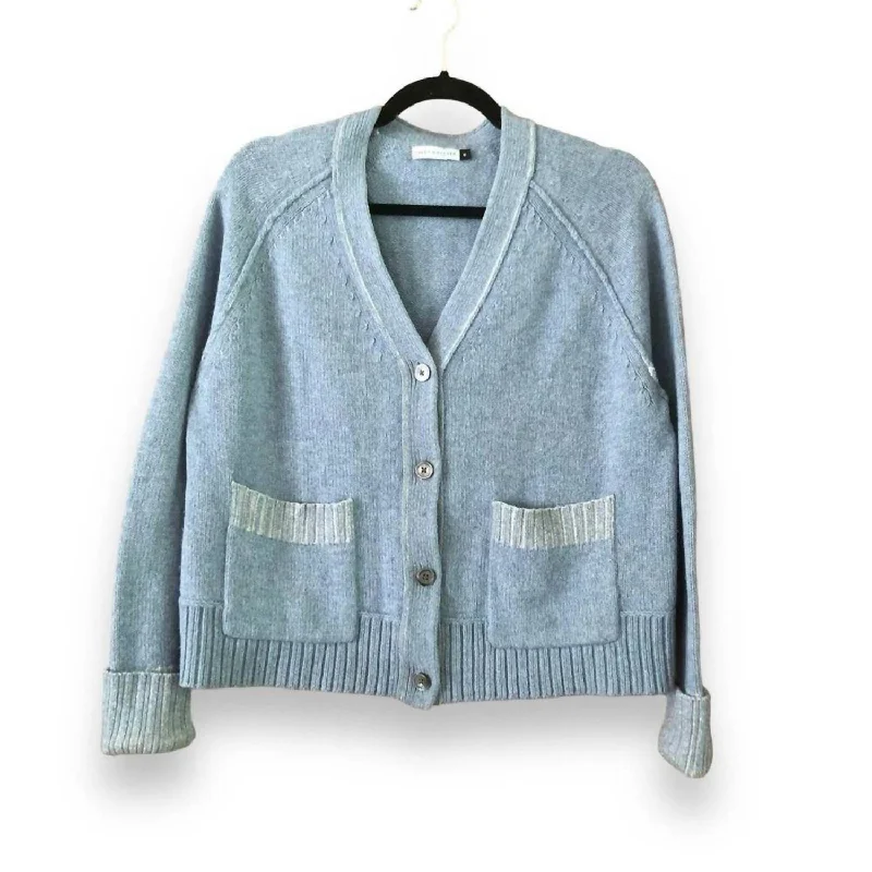 Women's Montenegrin Wool SweatersWomen's Jean Cardigan Sweater In Blue