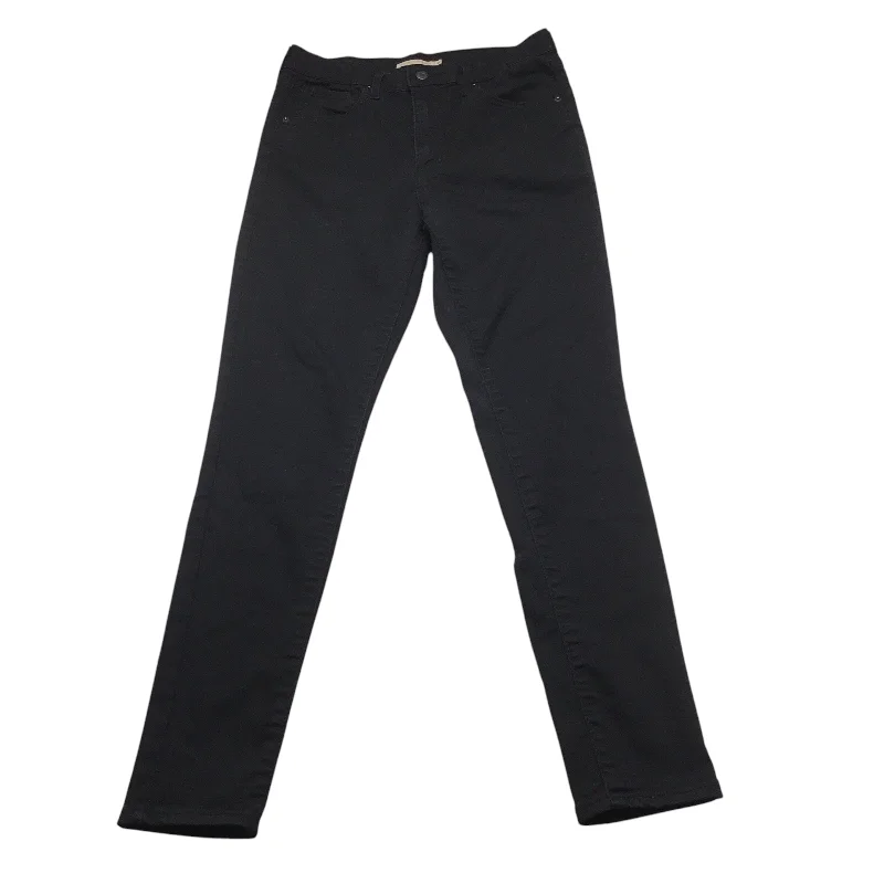 Women's Jodhpurs with High CollarJeans Skinny By Levis In Black Denim, Size: 12