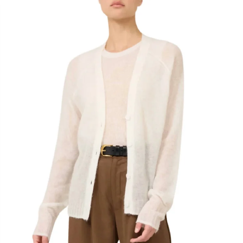 Women's Woolen SweatersAddison Cardigan In Ivory