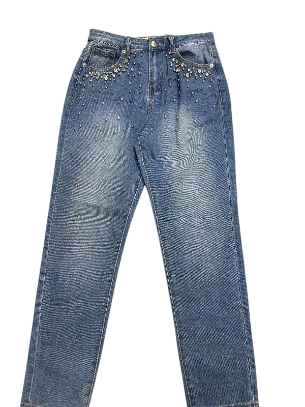 Women's Jodhpurs with U-Shaped CollarJeans Straight By Clothes Mentor In Blue Denim, Size: 4