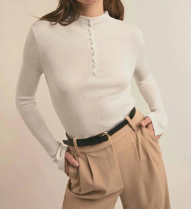 Women's V-Shaped Collar SweatersJackie Sweater In Ivory