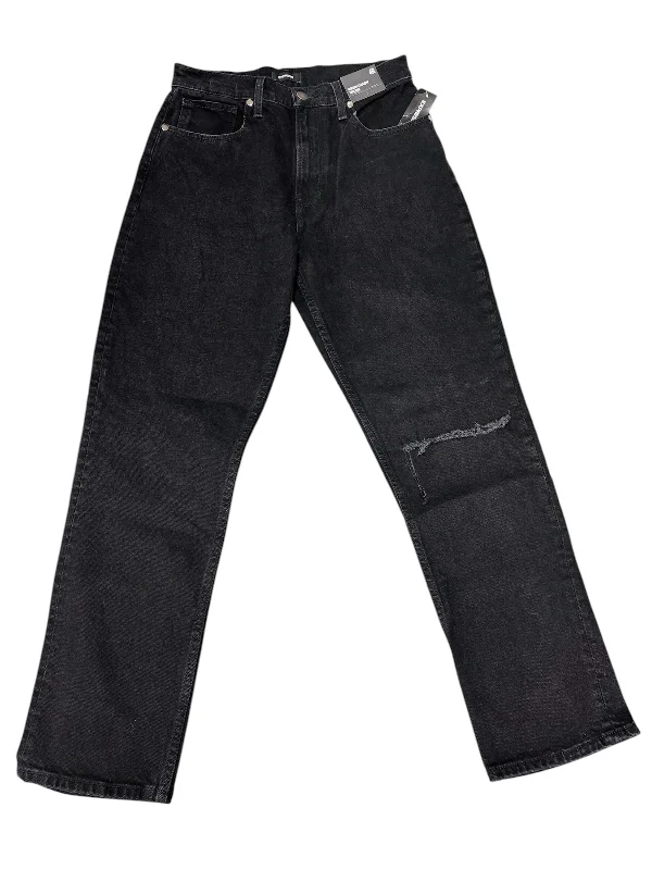 Women's Jodhpurs with ButtonsJeans Straight By Express In Black Denim, Size: 4