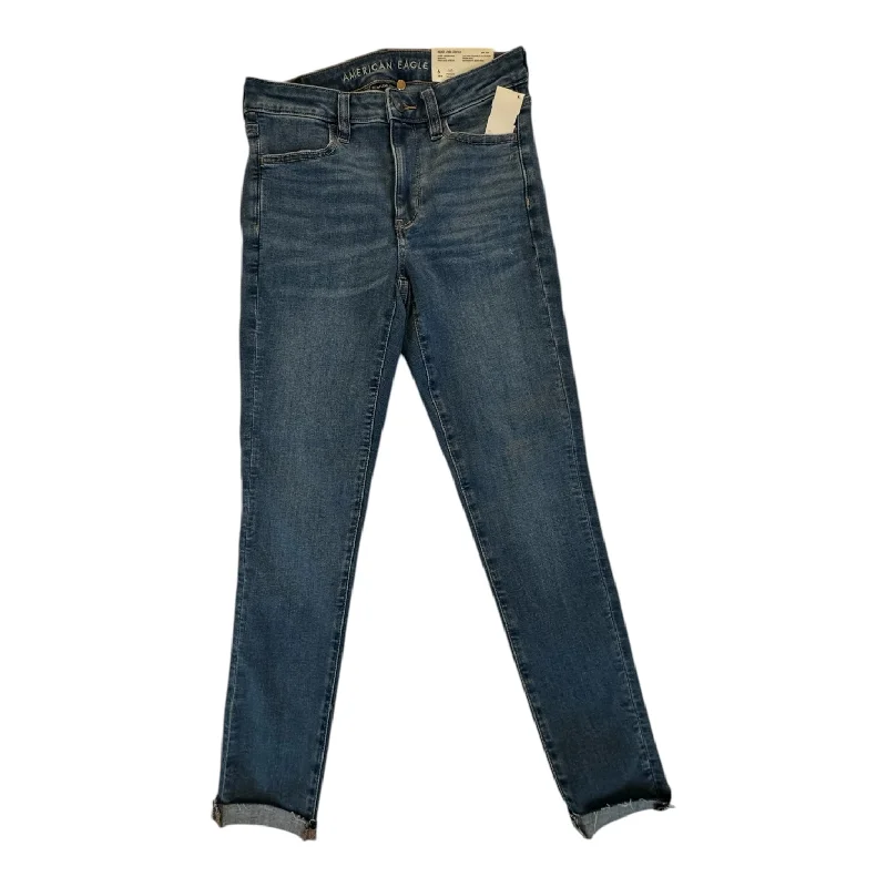 Women's Jodhpurs with Asymmetrical HemJeans Skinny By American Eagle In Blue Denim, Size: 6