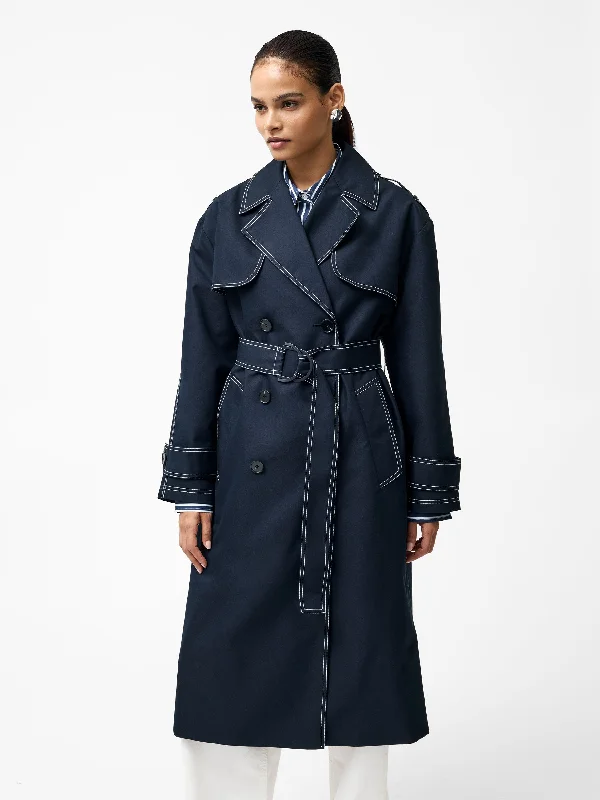 Women's Anorak CoatsAfton Contrast Stitch Belted Trench Coat