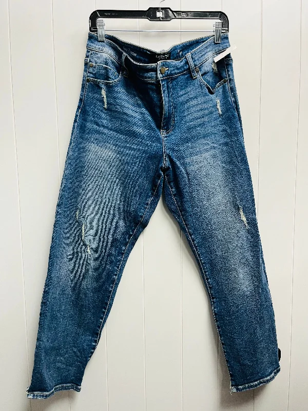 Women's Jodhpur BootsJeans Straight By Liverpool In Blue Denim, Size: 12