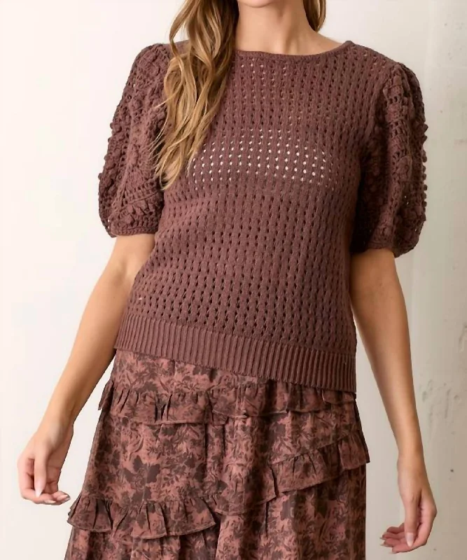 Women's Turkish Wool SweatersEvie Top In Brown