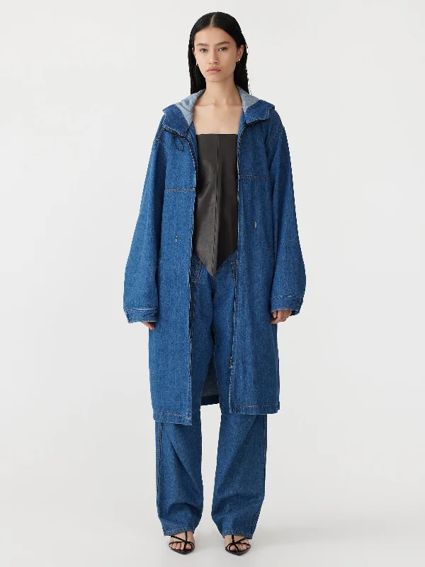 Women's Coats with Fur Trimmed SleevesAthletic Denim Anorak