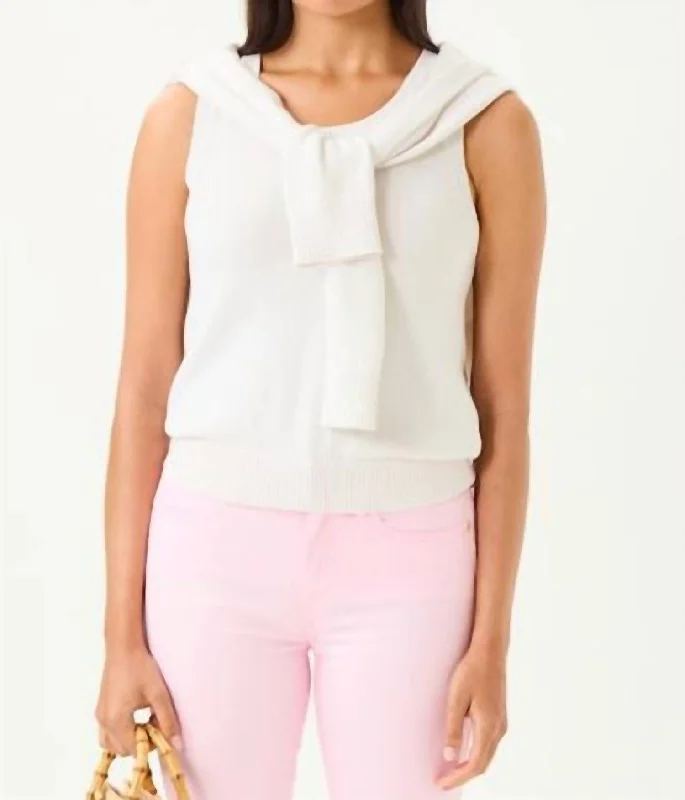 Women's Narrow Collar SweatersAmalia Sweater Tank In Resort White