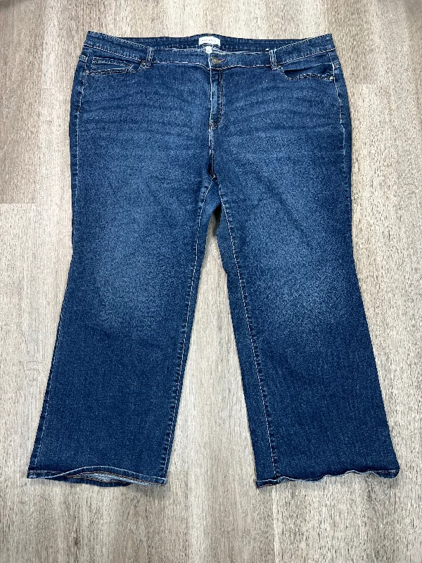 Women's Jodhpurs with Asymmetrical HemJeans Boot Cut By Lane Bryant In Blue Denim, Size: 28