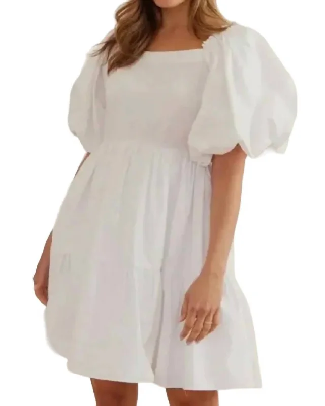 Women's Cold-Shoulder DressesCloud Nine Couture Dress In White