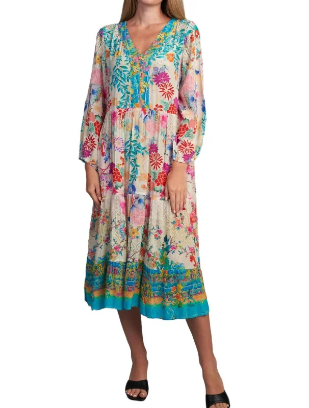 Women's Midi DressesFloral Print Dress In Pastel