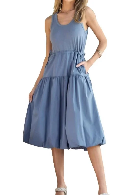 Women's Long-Sleeve DressesKnit Tank Dress In Denim Blue