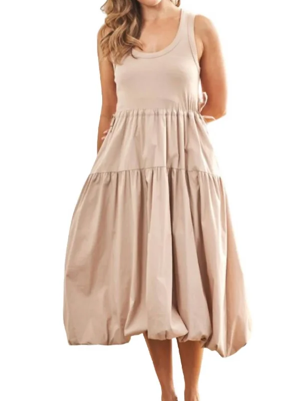 Women's Cap-Sleeve DressesKnit Tank Dress In Taupe