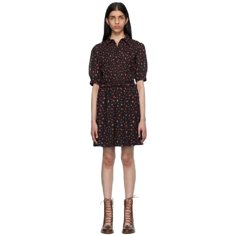 Women's Shawl Collar DressesSee by Chloe Women's Short Sleeve Dress