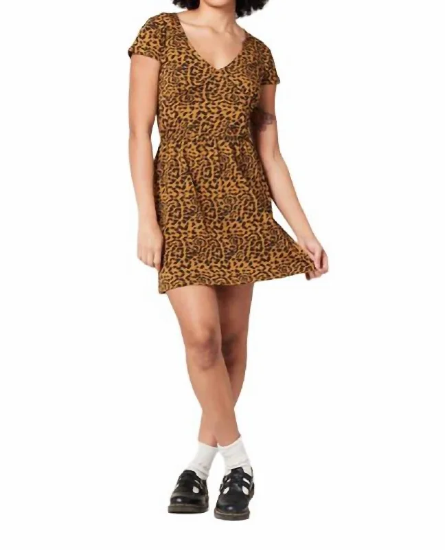 Women's U-Shaped Collar DressesSicily Dress In Ochre Spots