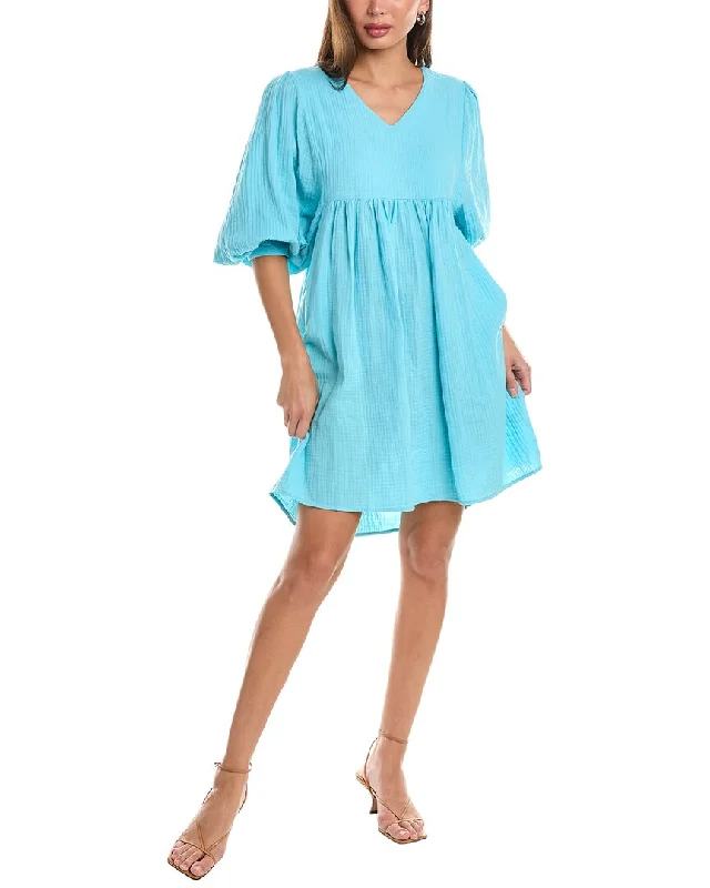 Women's U-Shaped Collar Dressestyler böe Angie Crinkle Gauze Tunic Dress