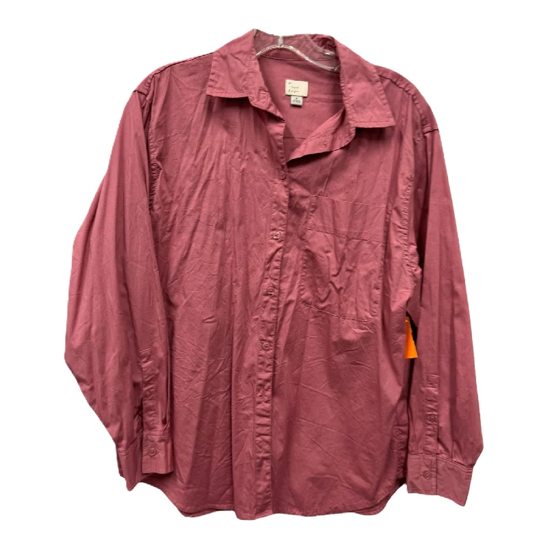 Women's Blouse with Shirt CollarTop Long Sleeve By A New Day  Size: S